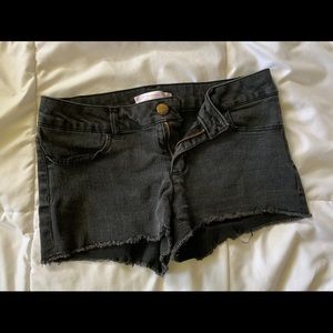 black denim shorts